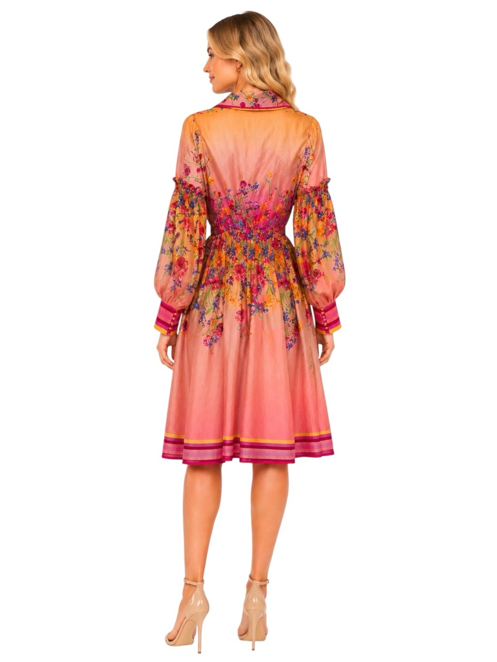 NWT La Fuori Silk Floral Dress Size L - Picture 3 of 11